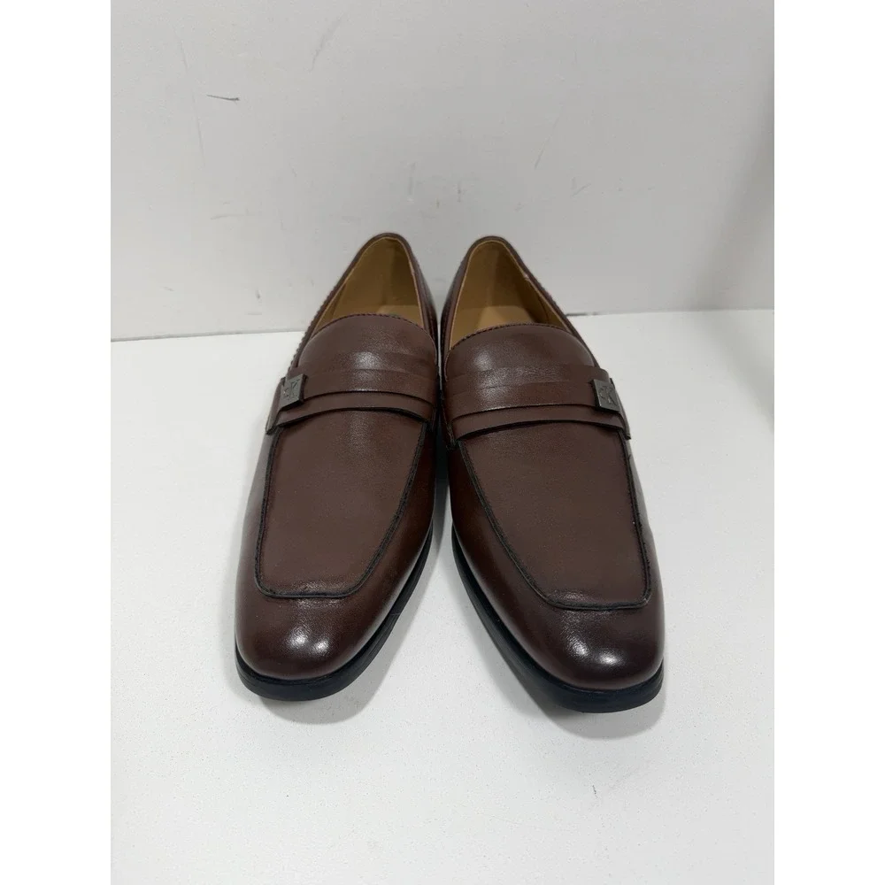 Calvin Klein Jameson Loafers Brown Slip-On Dress Shoes CMJIMNON-R Size 7.5 Men's